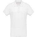 White - Front - Kariban Mens Organic Pique Polo Shirt