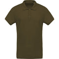 Moss Green - Front - Kariban Mens Organic Pique Polo Shirt
