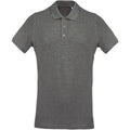 Grey Heather - Front - Kariban Mens Organic Pique Polo Shirt