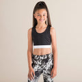 Black-White - Side - SF Minni Childrens Girls Fashion Crop Top