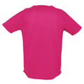 Neon Pink - Back - SOLS Mens Sporty Short Sleeve Performance T-Shirt