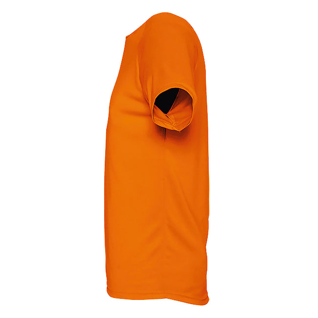 Neon Orange - Side - SOLS Mens Sporty Short Sleeve Performance T-Shirt