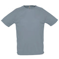 Pure Grey - Front - SOLS Mens Sporty Short Sleeve Performance T-Shirt
