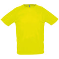 Neon Yellow - Front - SOLS Mens Sporty Short Sleeve Performance T-Shirt