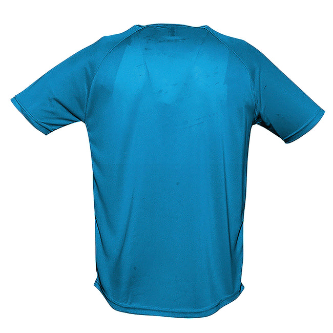 Aqua - Back - SOLS Mens Sporty Short Sleeve Performance T-Shirt