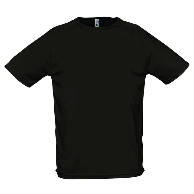 Black - Front - SOLS Mens Sporty Short Sleeve Performance T-Shirt