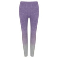 Purple-Light Grey Marl - Front - Tombo Womens-Ladies Seamless Fade Out Leggings