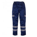 Navy - Front - Yoko Mens Hi-Vis Cargo Trousers With Knee Pad Pockets
