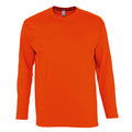 Orange - Front - SOLS Mens Monarch Long Sleeve T-Shirt