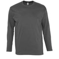 Dark Grey - Front - SOLS Mens Monarch Long Sleeve T-Shirt