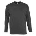 Dark Grey - Back - SOLS Mens Monarch Long Sleeve T-Shirt