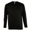Deep Black - Front - SOLS Mens Monarch Long Sleeve T-Shirt