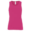 Neon Pink - Front - SOLS Womens-Ladies Sporty Performance Sleeveless Tank Top