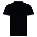 Black-White - Back - AWDis Mens Stretch Tipped Piqu Polo Shirt