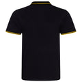 Black-Yellow - Back - AWDis Mens Stretch Tipped Piqu Polo Shirt