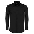 Black - Front - Kustom Kit Mens Long Sleeve Tailored Poplin Shirt