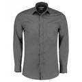Graphite - Front - Kustom Kit Mens Long Sleeve Tailored Poplin Shirt