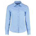 Light Blue - Front - Kustom Kit Womens-Ladies Long Sleeve Tailored Poplin Shirt