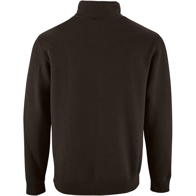 Black - Back - SOLS Mens Stan Contrast Zip Neck Sweatshirt