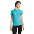 Blue Atoll - Back - SOLS Womens-Ladies People Pique Short Sleeve Cotton Polo Shirt