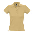 Sand - Front - SOLS Womens-Ladies People Pique Short Sleeve Cotton Polo Shirt