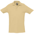 Sand - Front - SOLS Mens Spring II Short Sleeve Heavyweight Polo Shirt
