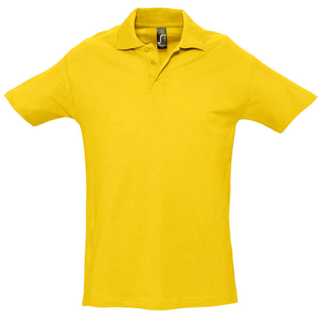 Gold - Front - SOLS Mens Spring II Short Sleeve Heavyweight Polo Shirt
