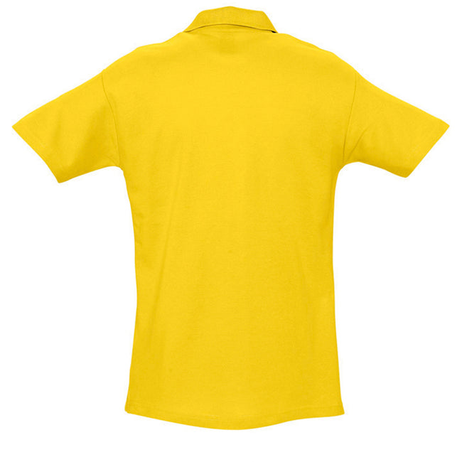 Gold - Back - SOLS Mens Spring II Short Sleeve Heavyweight Polo Shirt