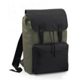 Olive Green-Black - Front - BagBase Vintage Laptop Backpack