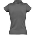 Dark Grey - Back - SOLS Womens-Ladies Prescott Short Sleeve Jersey Polo Shirt