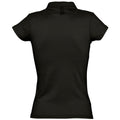 Deep Black - Back - SOLS Womens-Ladies Prescott Short Sleeve Jersey Polo Shirt