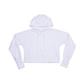 White - Front - Mantis Womens-Ladies Cropped Hoodie