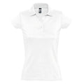 White - Front - SOLS Womens-Ladies Prescott Short Sleeve Jersey Polo Shirt