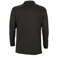 Black - Back - SOLS Mens Winter II Long Sleeve Pique Cotton Polo Shirt
