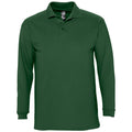 Golf Green - Front - SOLS Mens Winter II Long Sleeve Pique Cotton Polo Shirt