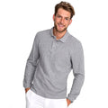 Grey Marl - Back - SOLS Mens Winter II Long Sleeve Pique Cotton Polo Shirt