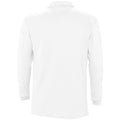 White - Back - SOLS Mens Winter II Long Sleeve Pique Cotton Polo Shirt