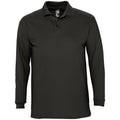 Black - Front - SOLS Mens Winter II Long Sleeve Pique Cotton Polo Shirt