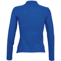Royal Blue - Back - SOLS Womens-Ladies Podium Long Sleeve Pique Cotton Polo Shirt