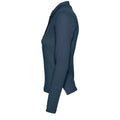 Denim - Side - SOLS Womens-Ladies Podium Long Sleeve Pique Cotton Polo Shirt