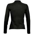 Black - Back - SOLS Womens-Ladies Podium Long Sleeve Pique Cotton Polo Shirt
