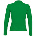 Kelly Green - Back - SOLS Womens-Ladies Podium Long Sleeve Pique Cotton Polo Shirt