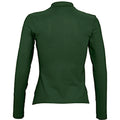 Forest Green - Back - SOLS Womens-Ladies Podium Long Sleeve Pique Cotton Polo Shirt