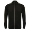 Black-Gunmetal Grey - Front - Finden And Hales Mens Knitted Tracksuit Top