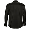 Black - Back - SOLS Mens Brighton Long Sleeve Fitted Work Shirt