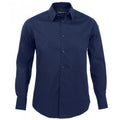 Dark Blue - Front - SOLS Mens Brighton Long Sleeve Fitted Work Shirt