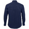 Dark Blue - Back - SOLS Mens Brighton Long Sleeve Fitted Work Shirt