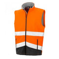 Fluorescent Orange-Black - Front - Result Adults Safe-Guard Printable Safety Soft Shell Gilet