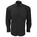 Black - Front - SOLS Mens Brighton Long Sleeve Fitted Work Shirt