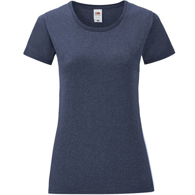 Heather Navy - Front - Fruit Of The Loom Girls Iconic T-Shirt
